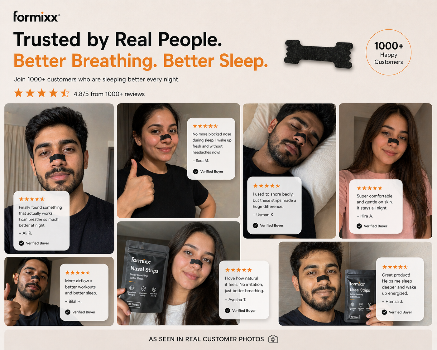 Formixx Nasal Strips – Breathe Better, Sleep Deeper (15 Strips)