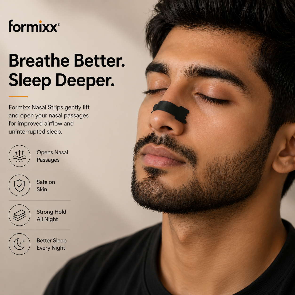 Formixx Nasal Strips – Breathe Better, Sleep Deeper